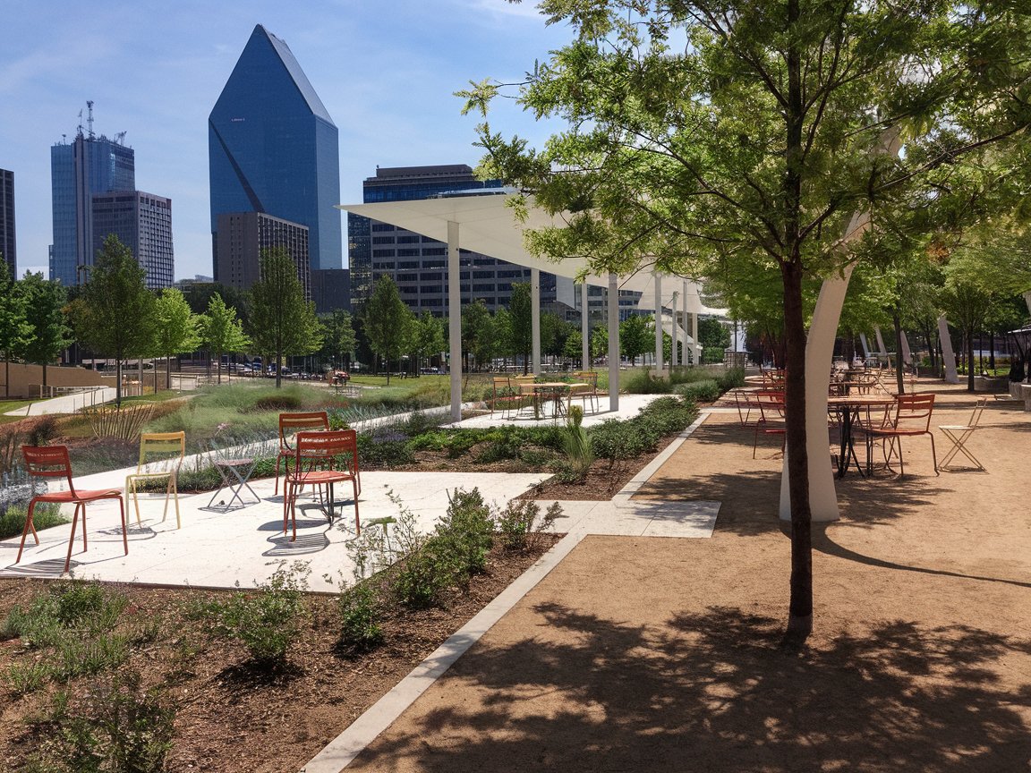 Klyde Warren Park, located in the heart of downtown Dallas, offers a green space built over the Woodall Rodgers Freeway. It features family-friendly areas like a children’s play zone and dog park, food trucks with diverse options, and community events like yoga, fitness classes, live concerts, and movie nights. Adjacent to the Dallas Arts District, it’s a great place to relax after sightseeing.