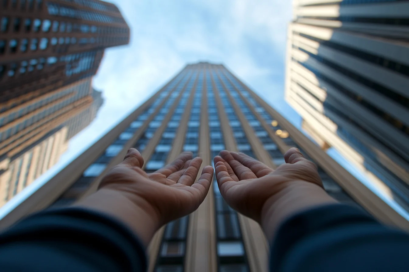 A creative forced perspective photo of a traveler appearing to hold up a distant leaning tower, showcasing an amusing optical illusion.